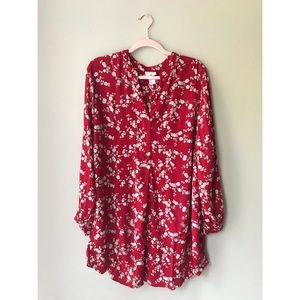 H&M Red Floral Tunic